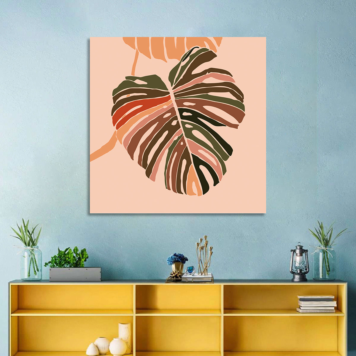 Monstera Leaf Abstract Wall Art