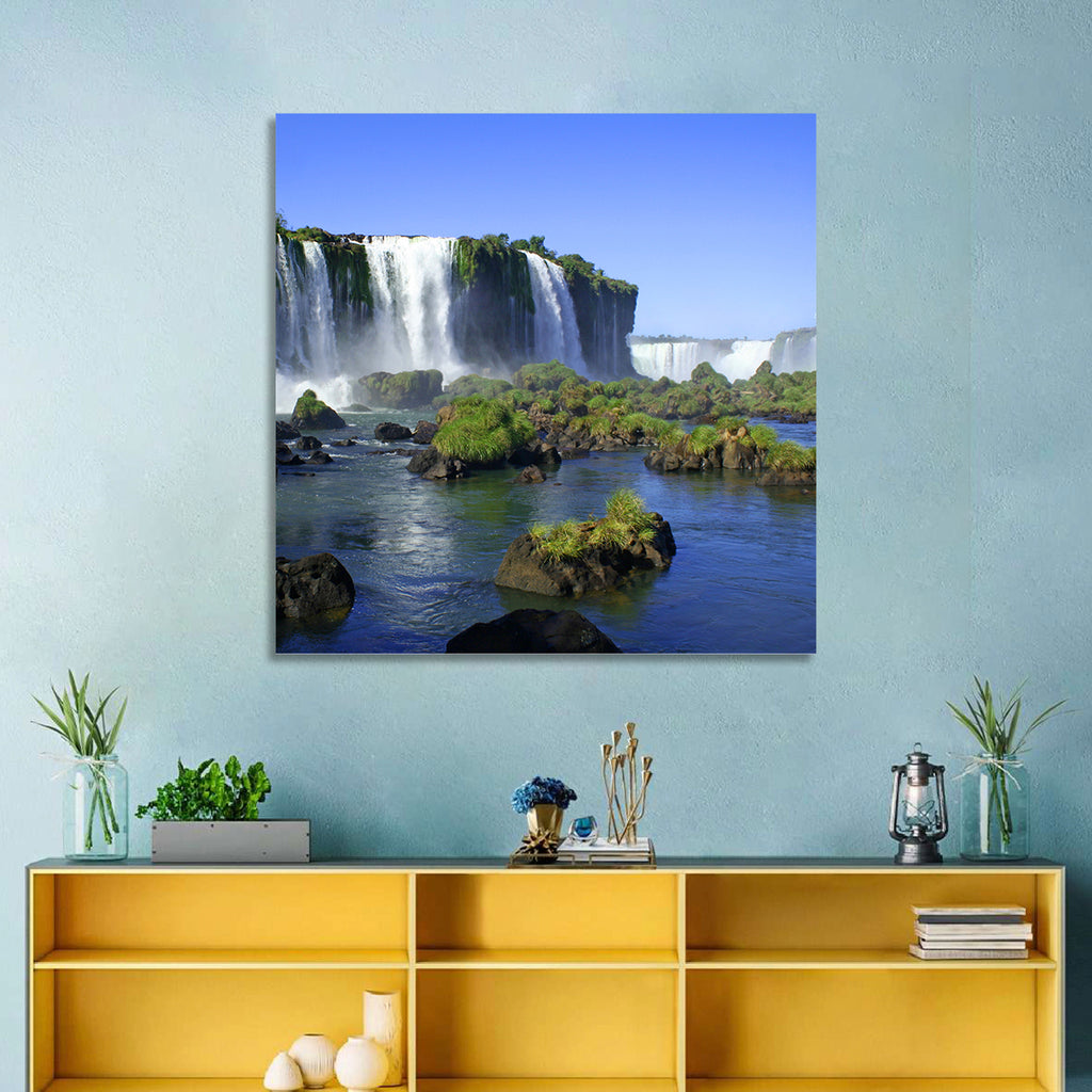 Iguazu Falls Mossy Rocks Wall Art