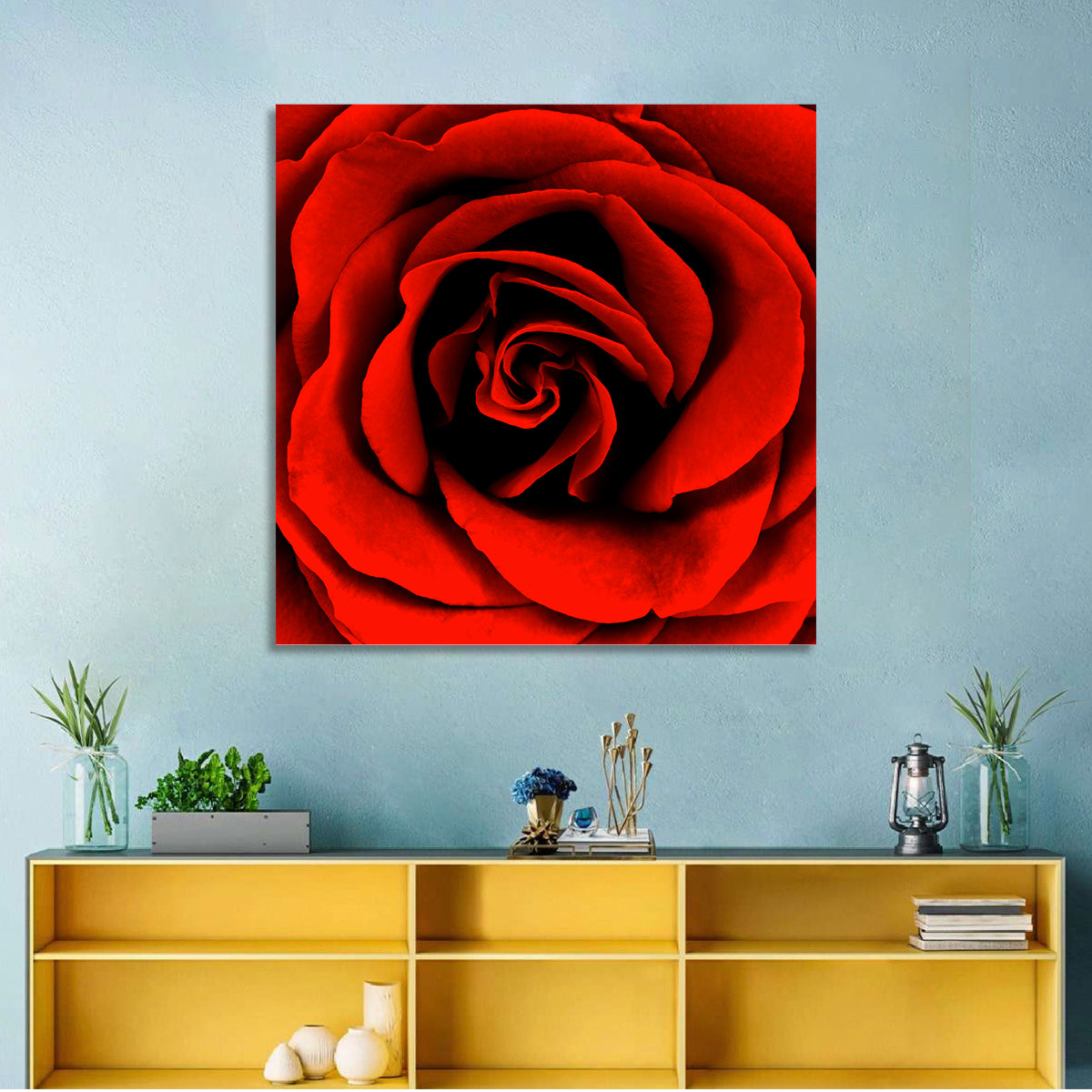 Velvety Red Rose Close-up Wall Art