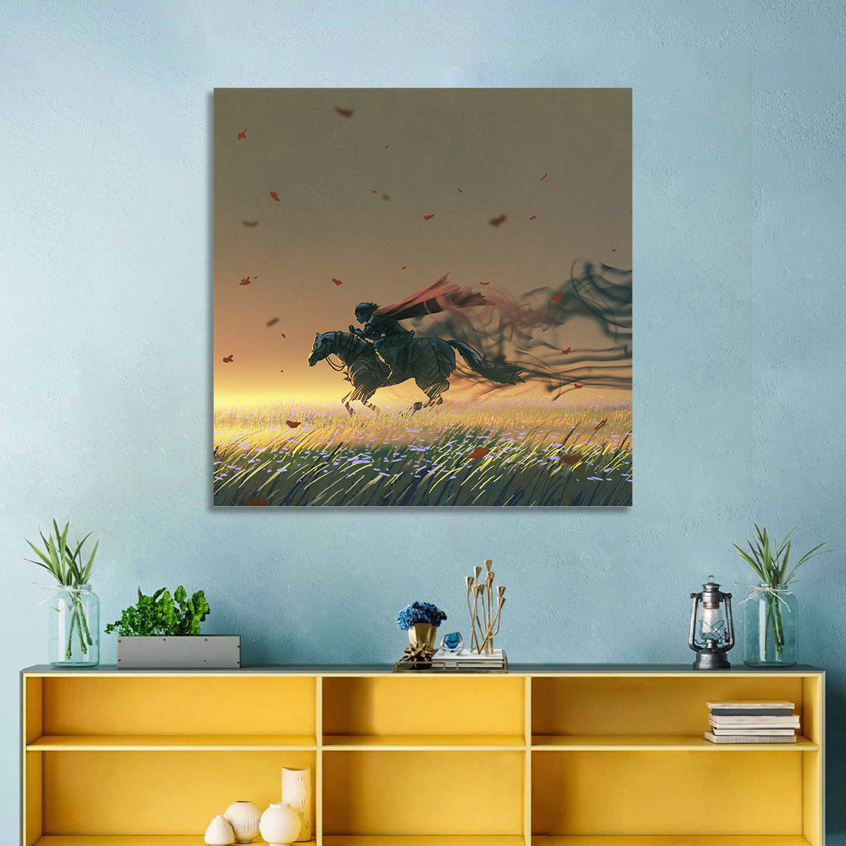 Unstoppable Knight with Red Cape Wall Art
