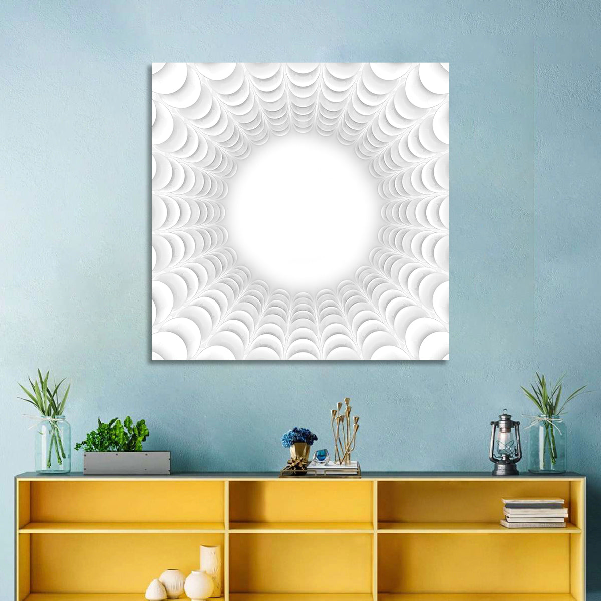 White Bubble Sphere Tunnel Wall Art
