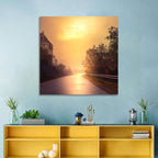 Windy Misty Forest Road Wall Art
