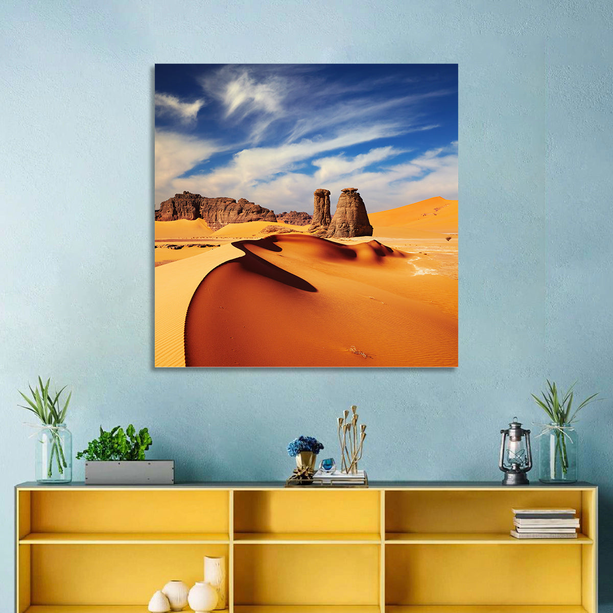 Tadrart Rouge Sand Dunes Wall Art in a room, square