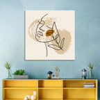 Minimalist Woman Line Portrait Wall Art
