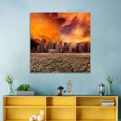 Desolate Desert City Wall Art