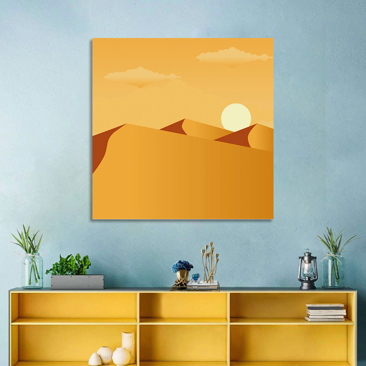 Sunset Over Sand Dunes Wall Art