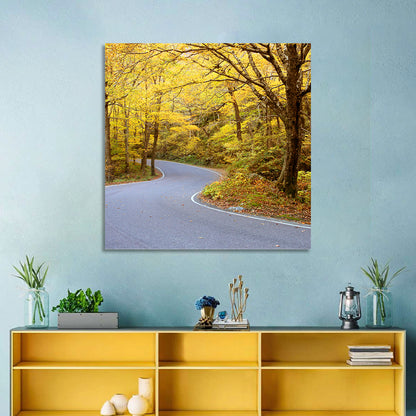 Road Through Fall Foliage Wall Art