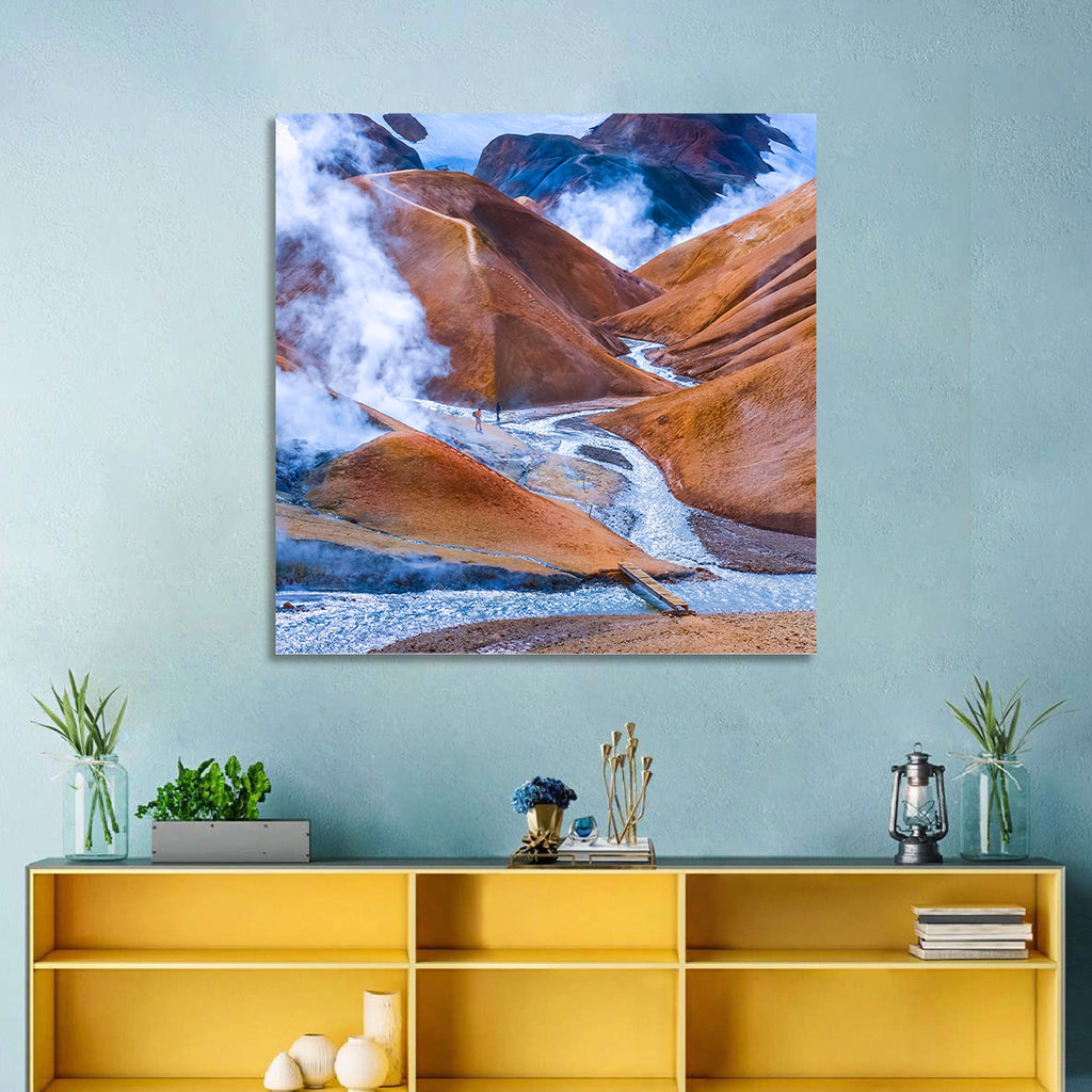 Geothermal Valley with Footbridge Wall Art