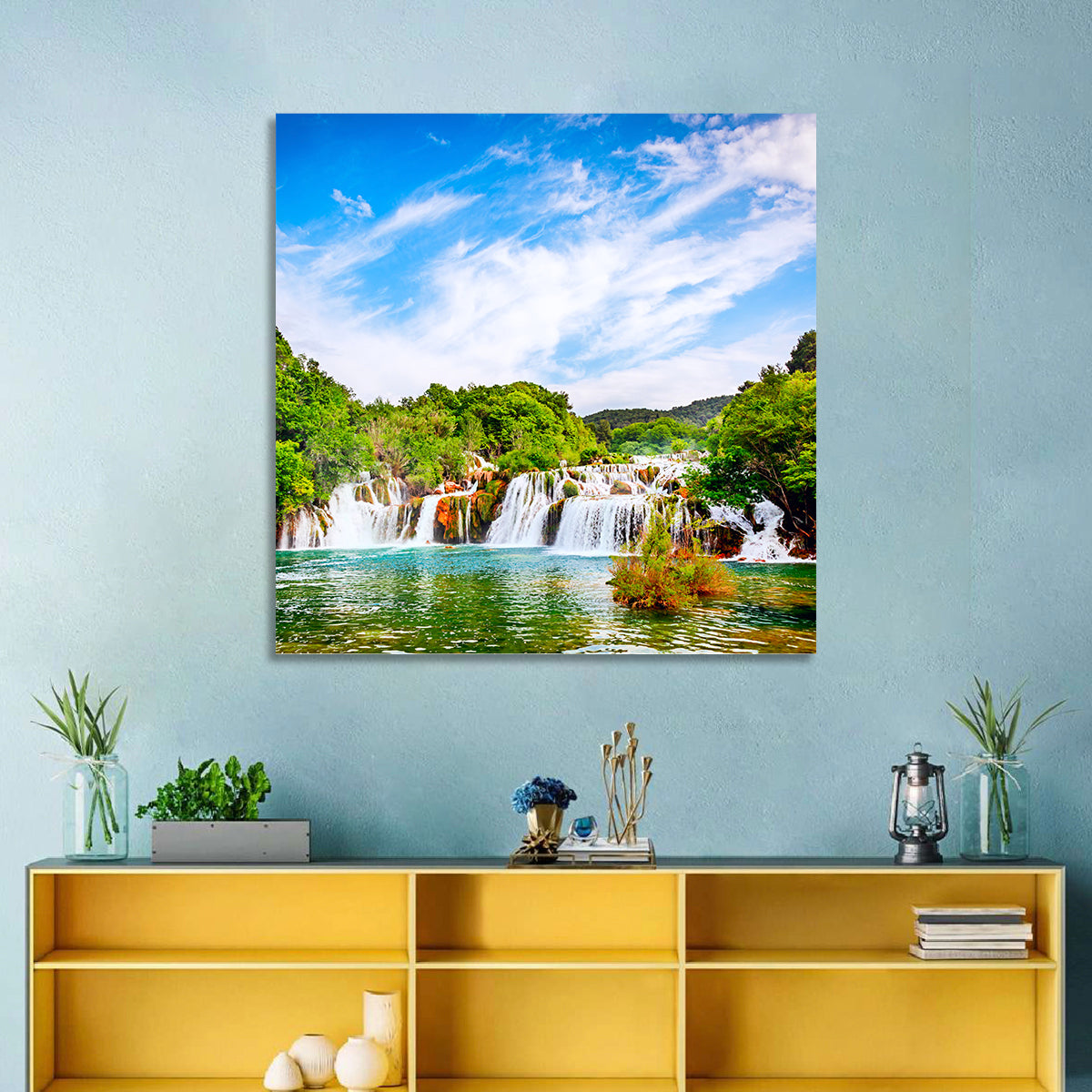 Skradinski Buk Waterfall, Krka Wall Art in a room, square
