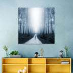 Misty Forest Road at Twilight Wall Art