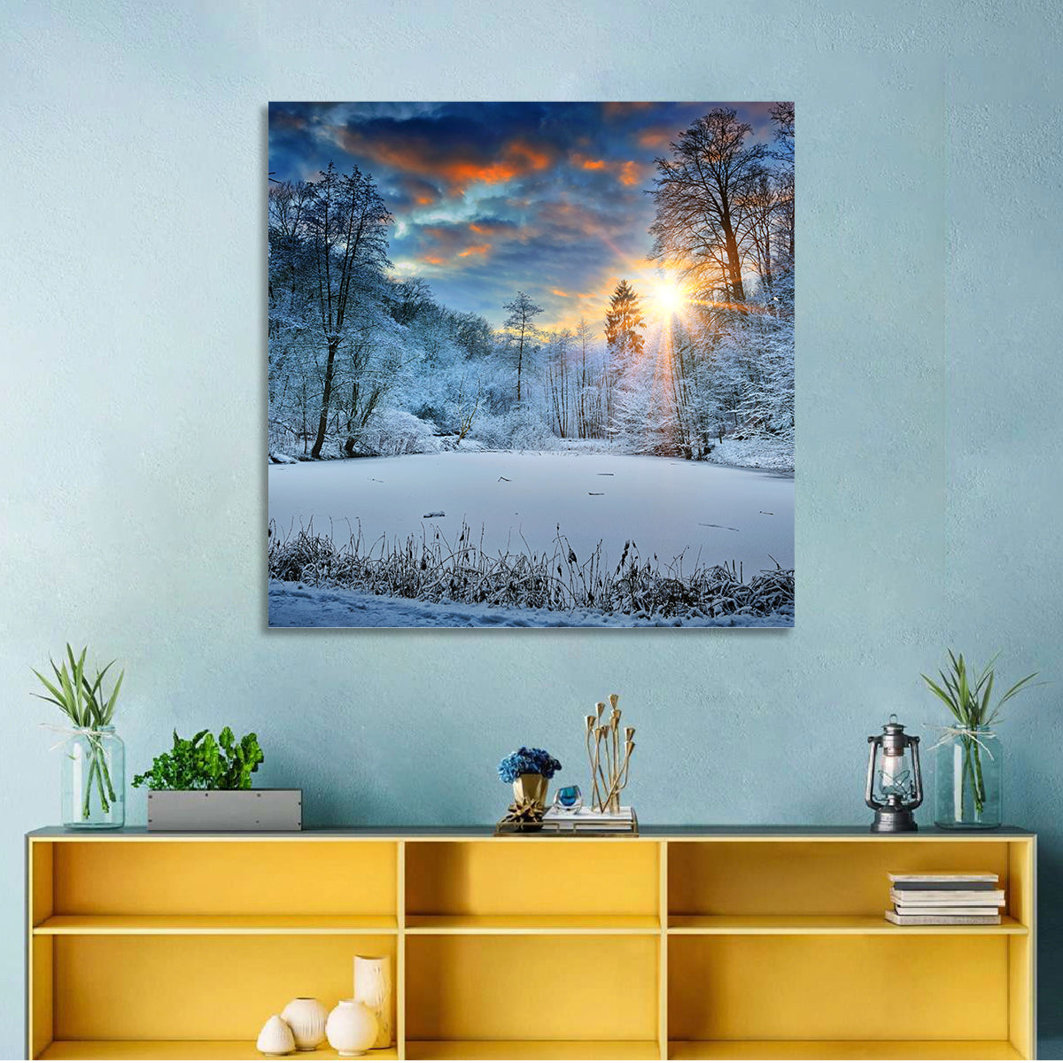 Frozen Forest Lake Wall Art