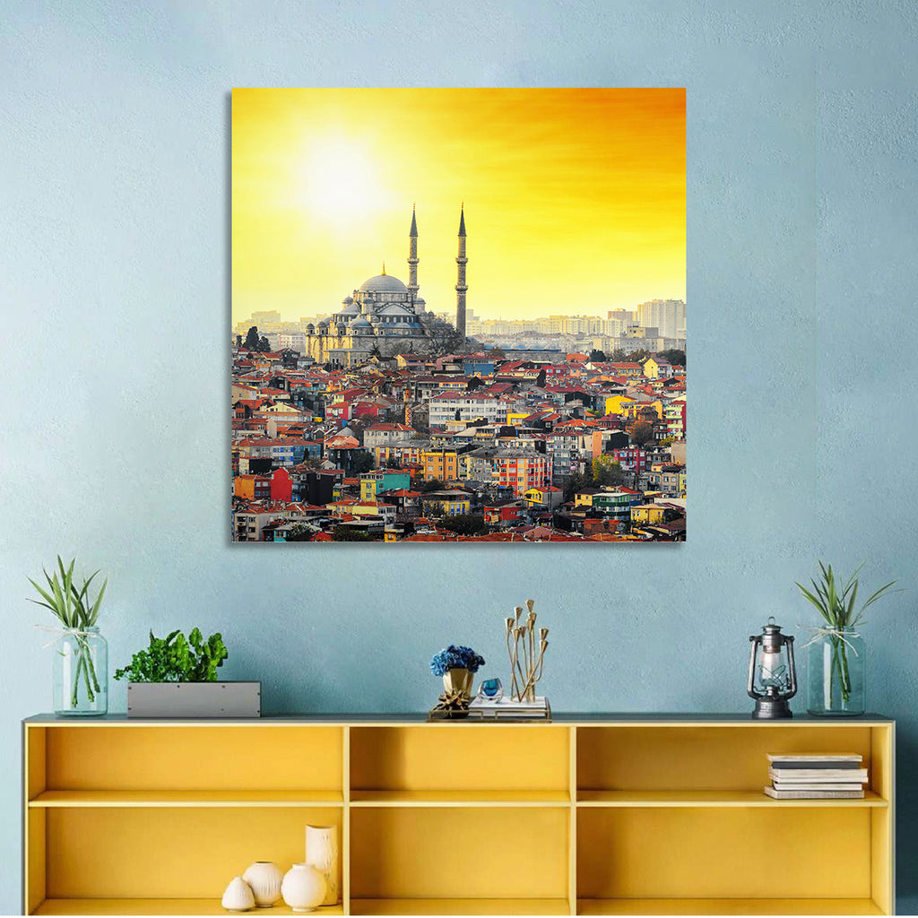 Fatih Mosque at Sunset Wall Art