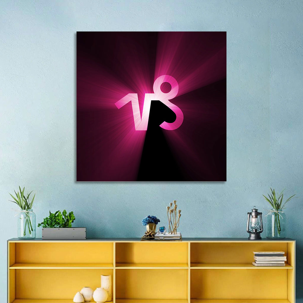 Glowing Capricorn Symbol Wall Art