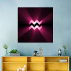 Magenta Aquarius Symbol Wall Art