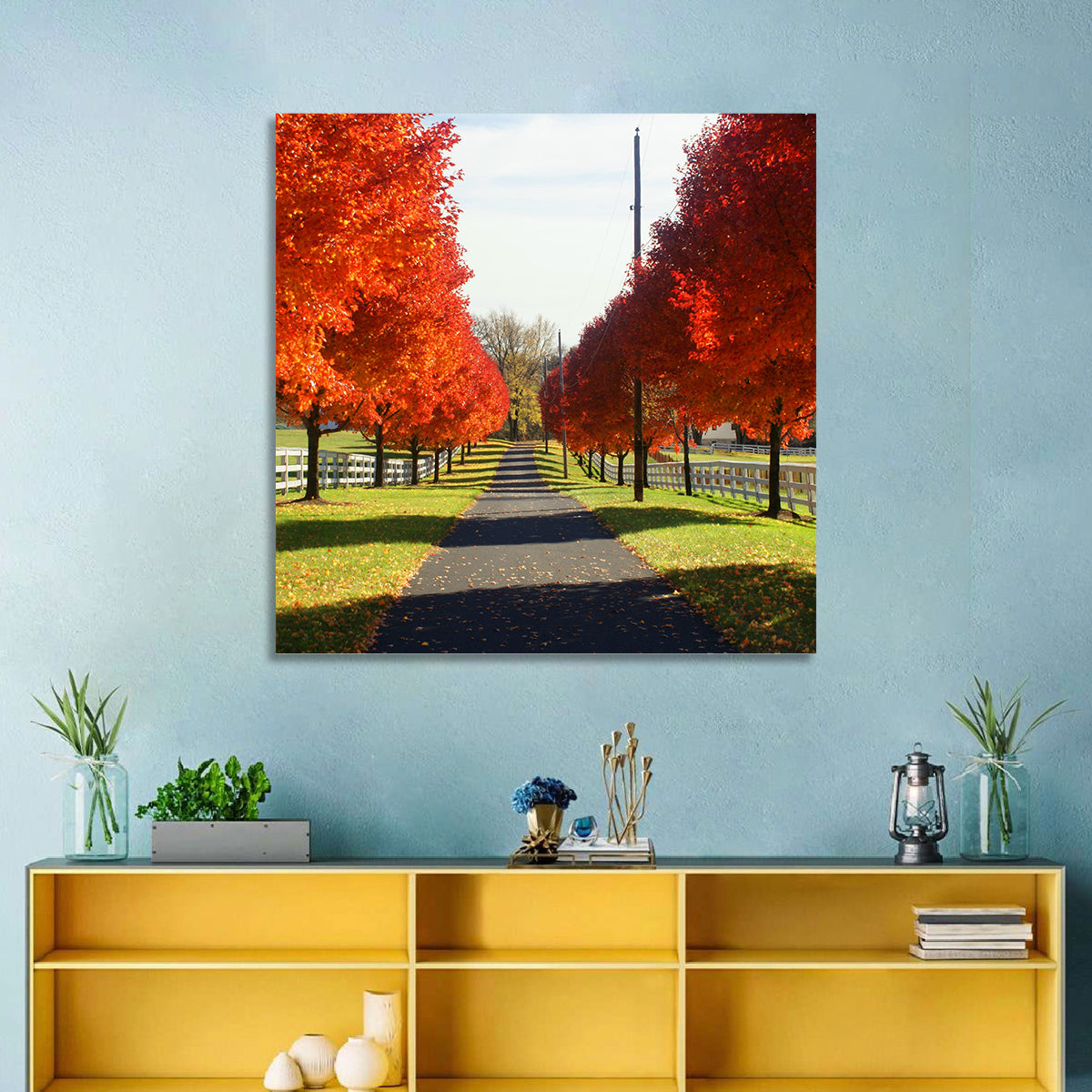 Frederick Farm Road Wall Art in a room, square