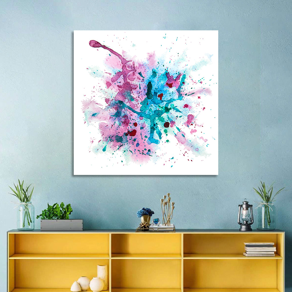 Magenta and Turquoise Splash Wall Art