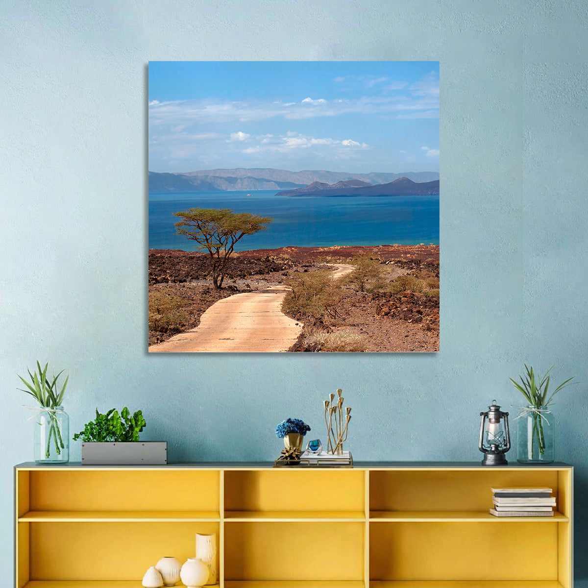 Road to Lake Turkana Wall Art in a room, square