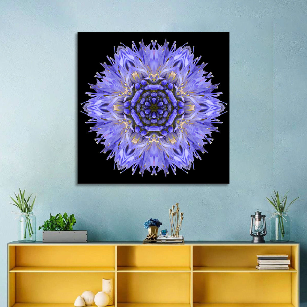 Cornflower Mandala Kaleidoscope Wall Art