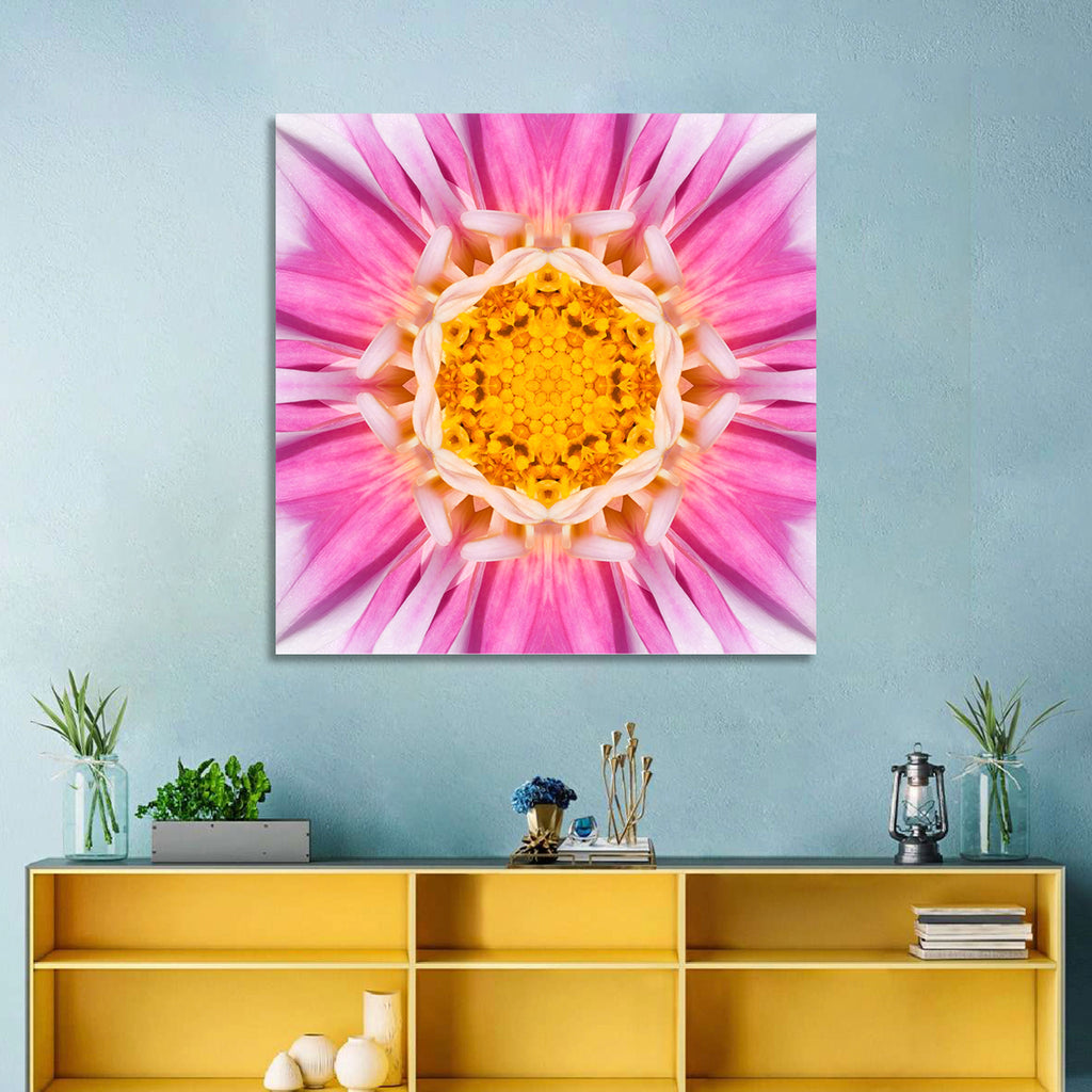 Kaleidoscopic Dahlia Mandala Bloom Wall Art