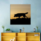 Wolf at Golden Horizon Wall Art