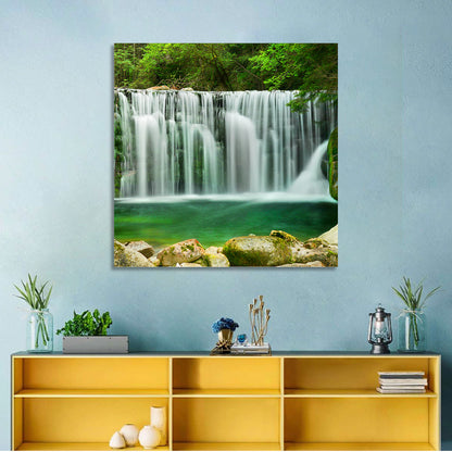 Lake Emerald Waterfall Wall Art