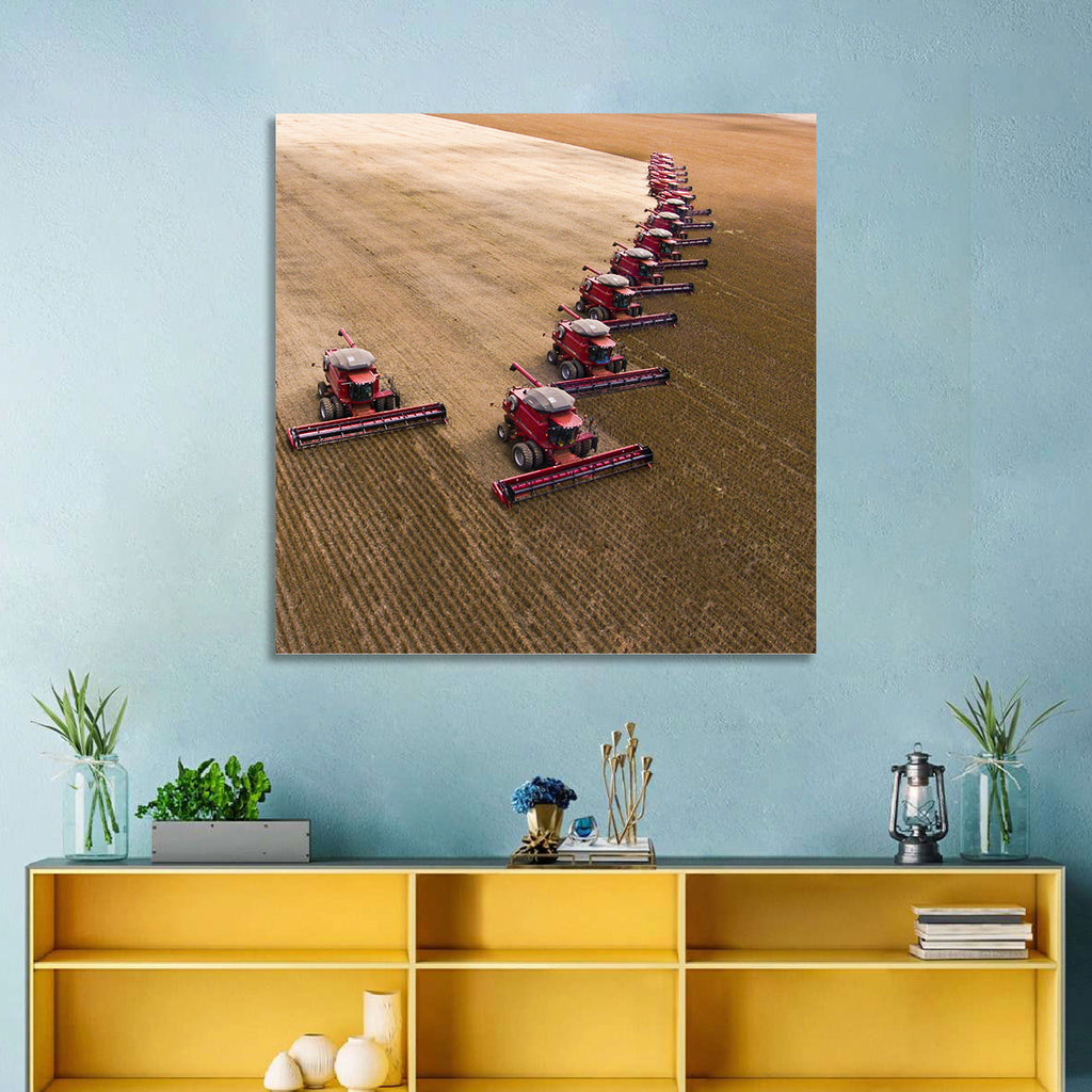 Aerial Soybean Harvest Wall Art