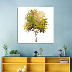 Olive Green Watercolor Tree Wall Art