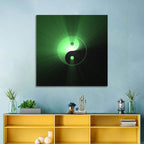 Green Glowing Yin Yang Wall Art