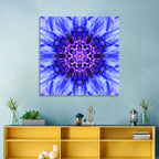 Kaleidoscopic Cornflower Mandala Wall Art