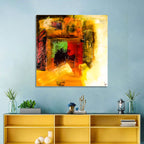Layered Geometric Abstract in Warm Tones Wall Art