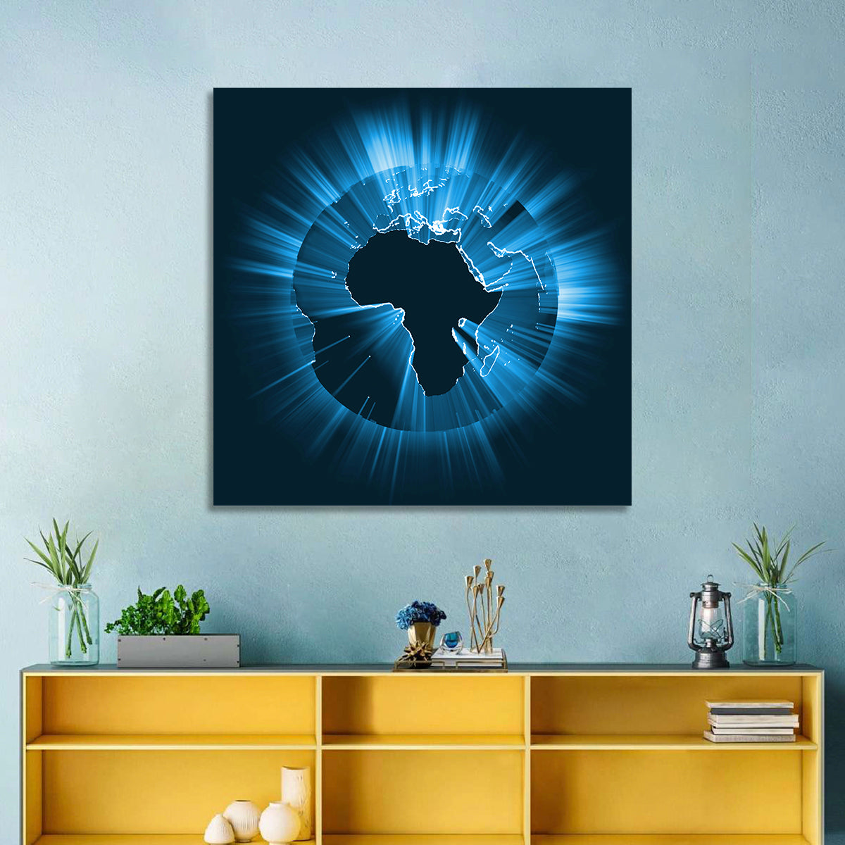 Glowing African Continent Wall Art