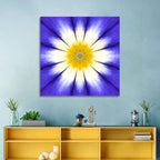 Blue Cornflower Mandala Bloom Wall Art