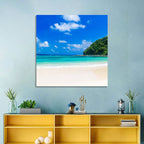 Turquoise Tropical Beach Scene Wall Art