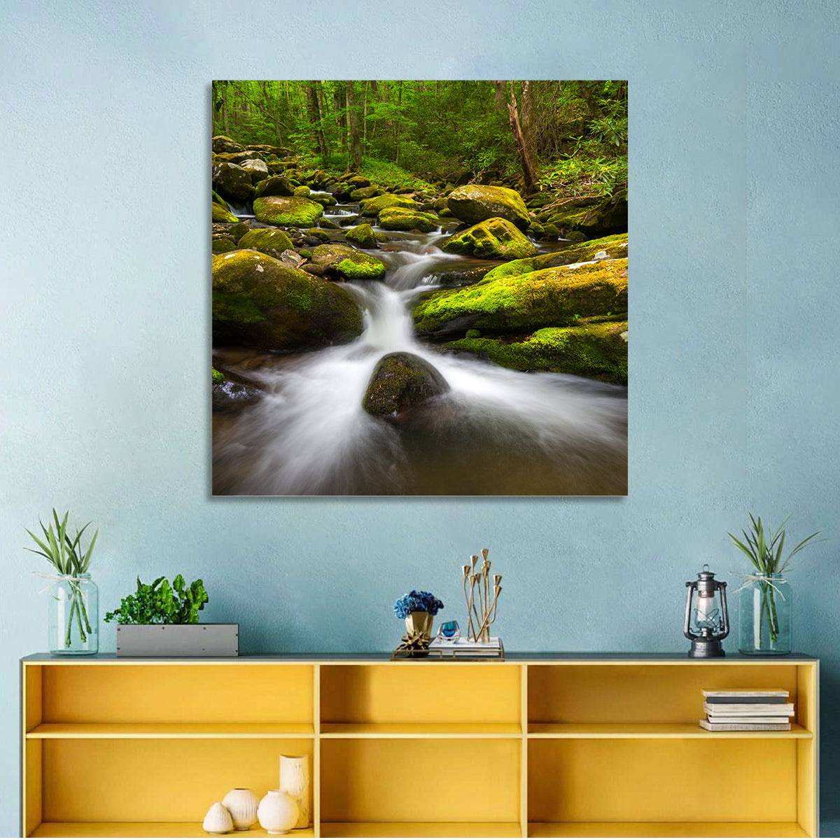 Mossy Forest Stream Wall Art