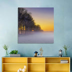 Winter Fog at Sunset Wall Art
