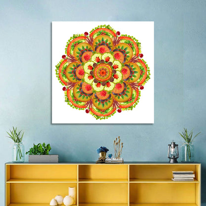 Vegetarian Mandala Pizza Wall Art