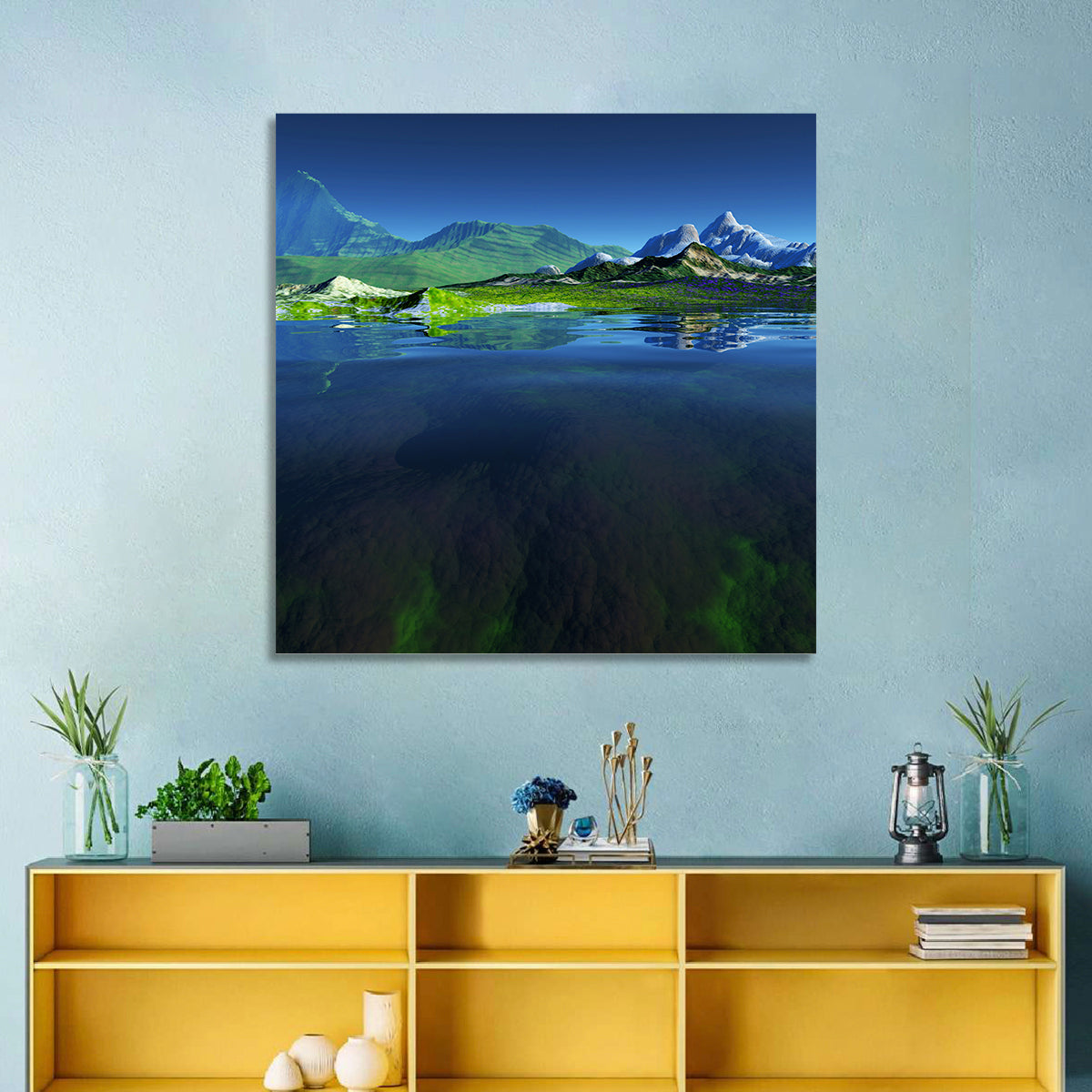 Mountain Lake Split View Wall Art
