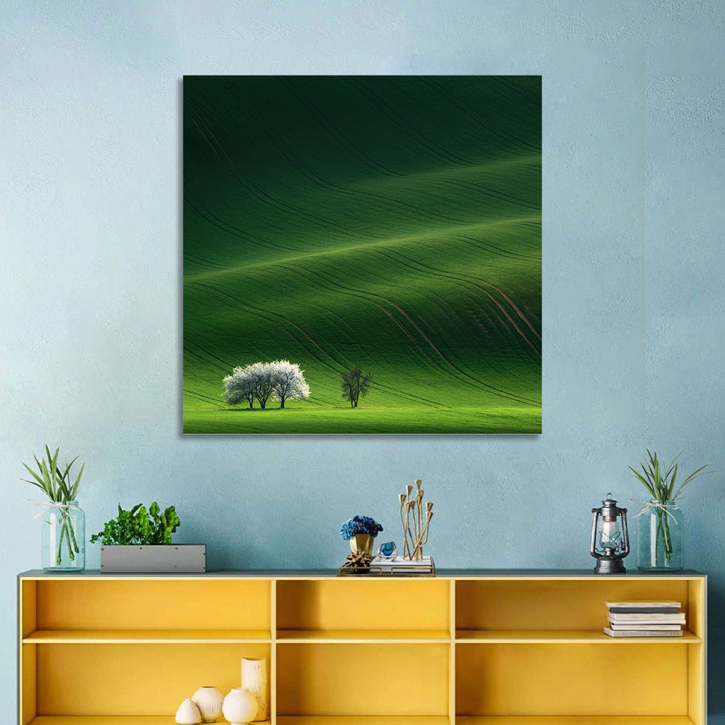 Emerald Hills with Blossoming Tree Wall Art