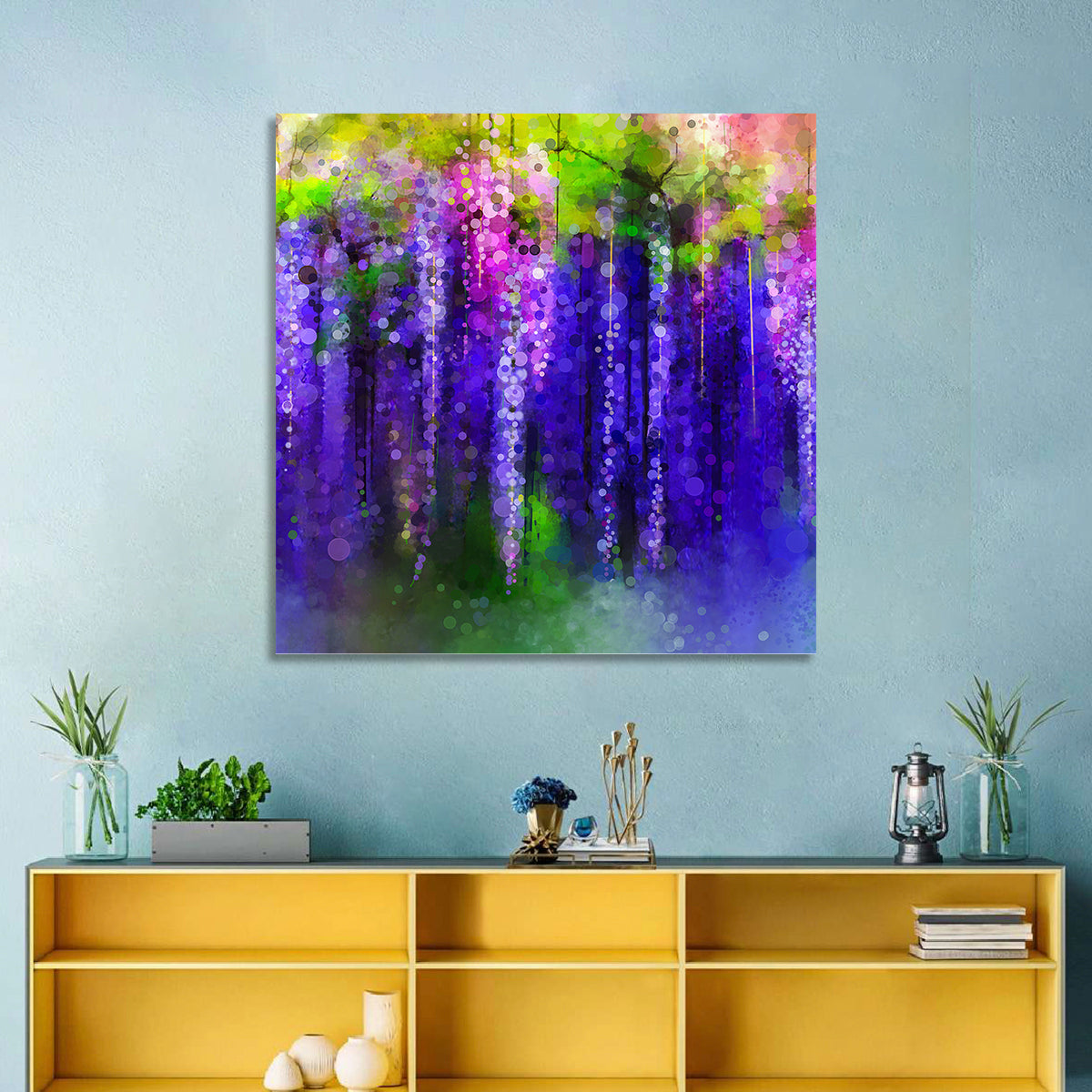 Abstract Wisteria Floral Wall Art