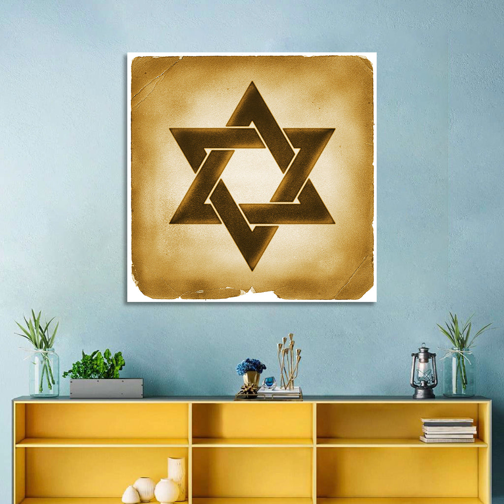 Vintage Brown Star of David Wall Art