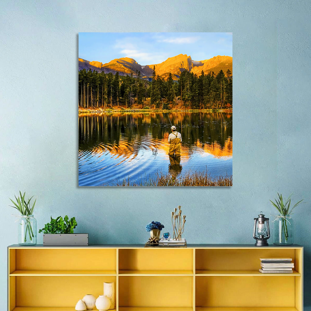 Sunrise Fishing at Sprague Lake Wall Art