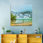 Ban Gioc Waterfalls Misty Morning Wall Art