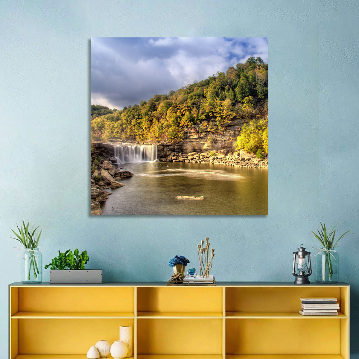 Cumberland Falls Wall Art in a room, square