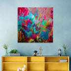 Vibrant Impasto Color Burst Abstract Wall Art