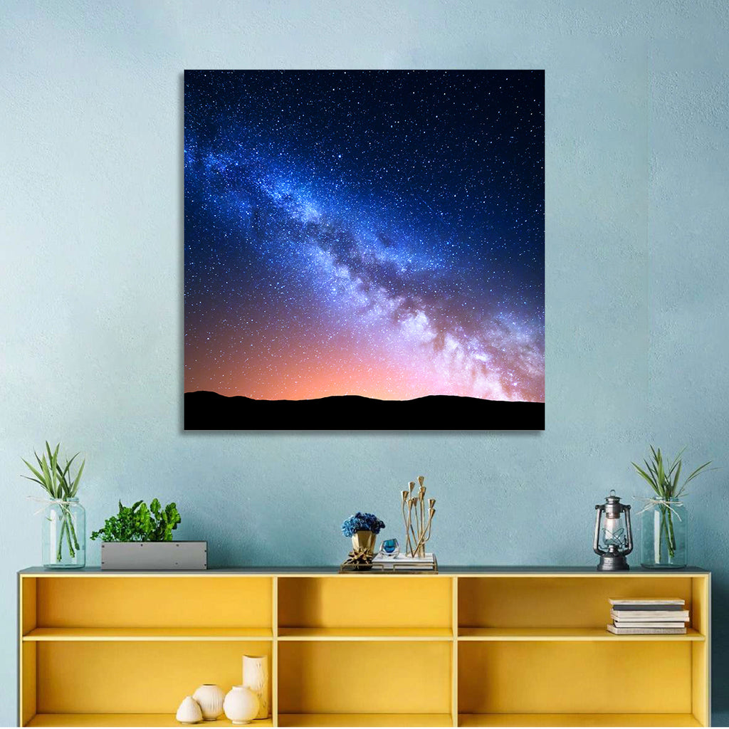 Milky Way Over Silhouetted Hills Wall Art