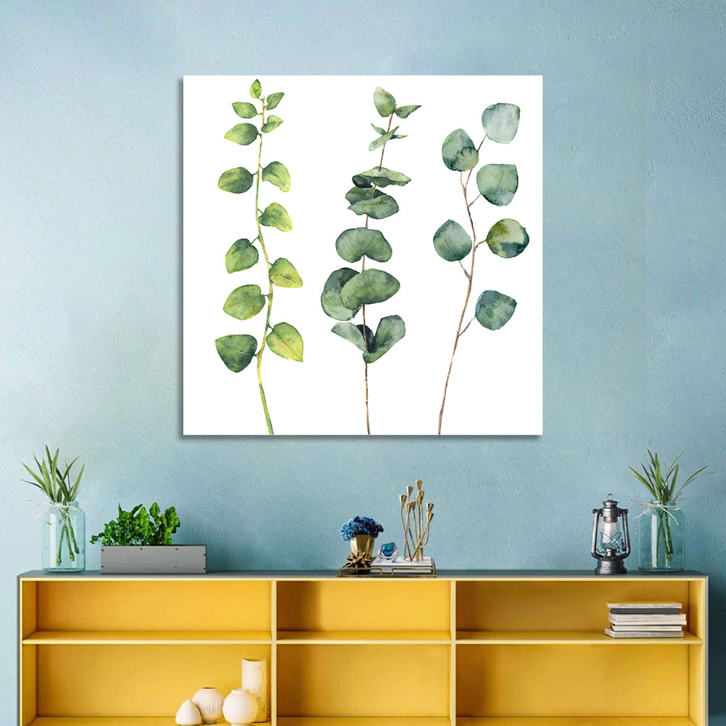 Watercolor Eucalyptus Stems Wall Art