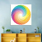 Radial Rainbow Spiral Wall Art