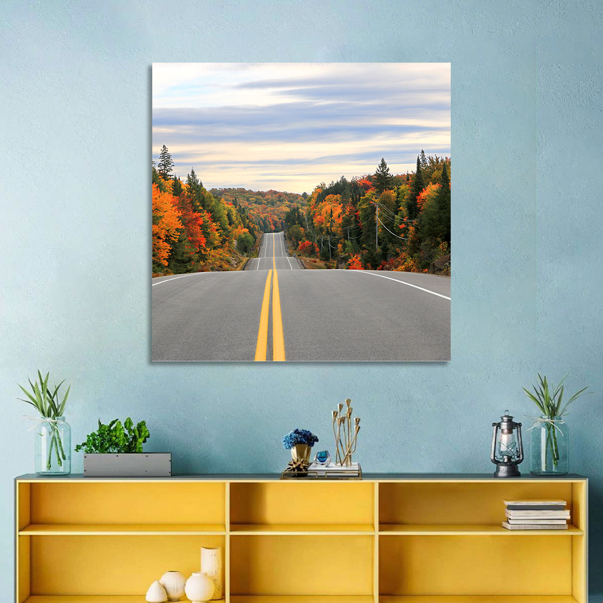 Algonquin Park Road Wall Art in a room, square
