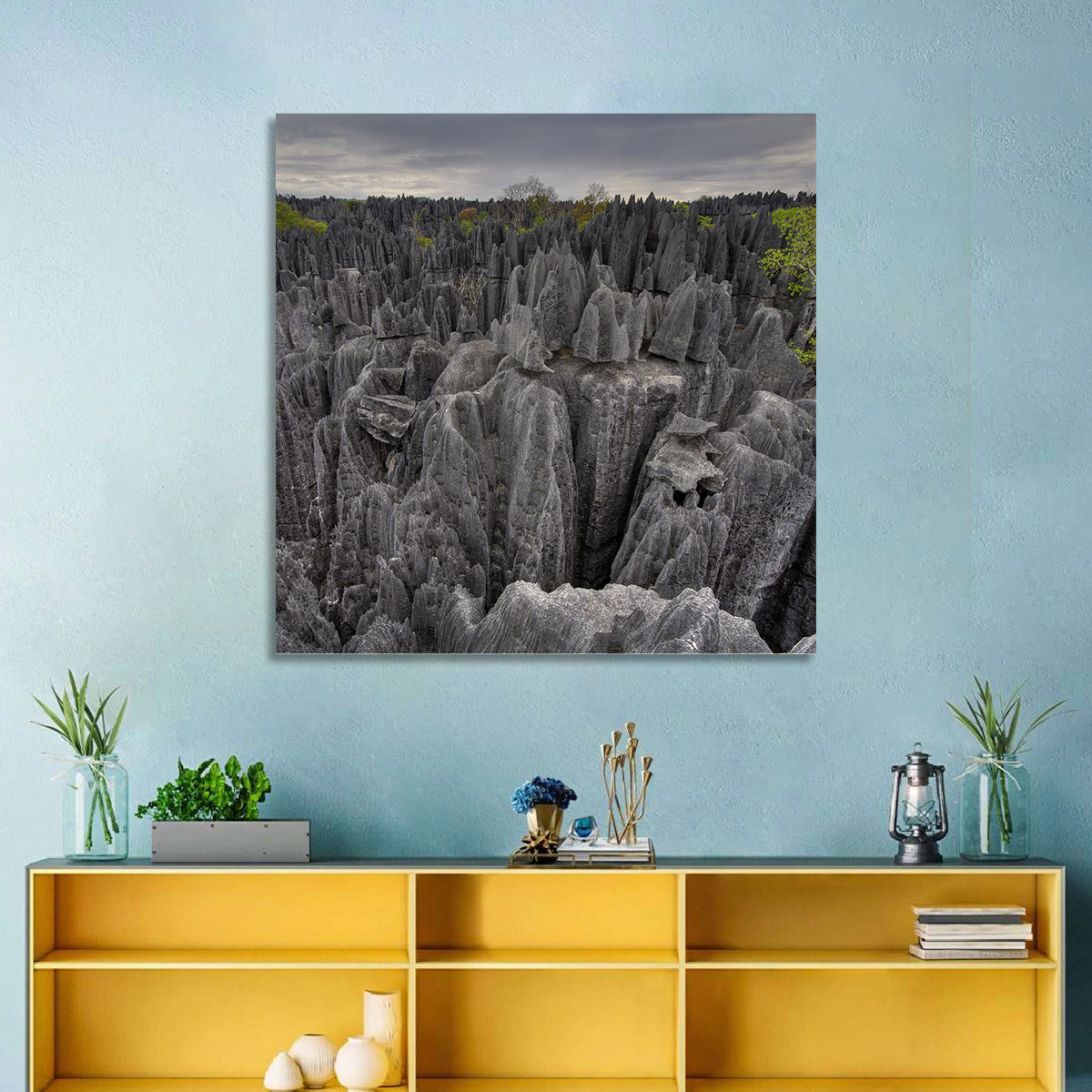 Tsingy De Bemaraha Pinnacles Wall Art in a room, square