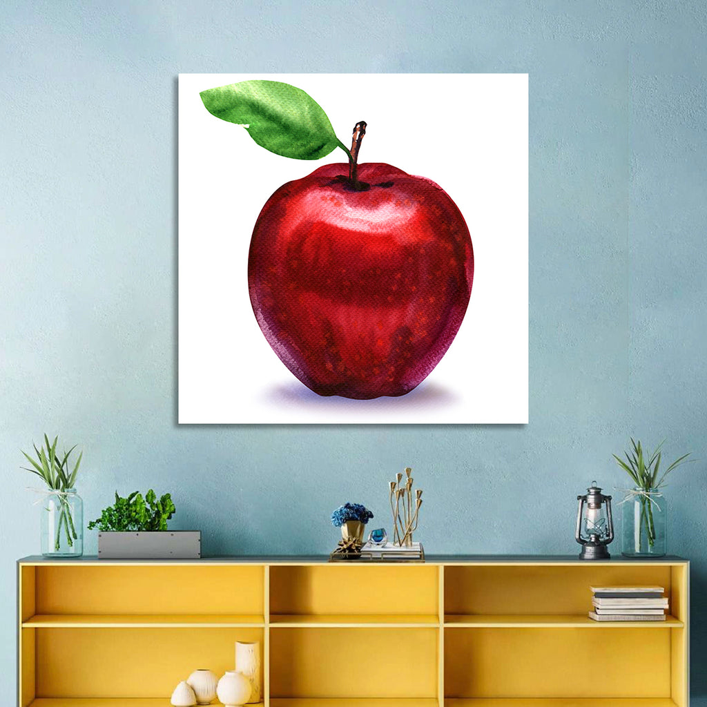 Red Apple Watercolor Wall Art